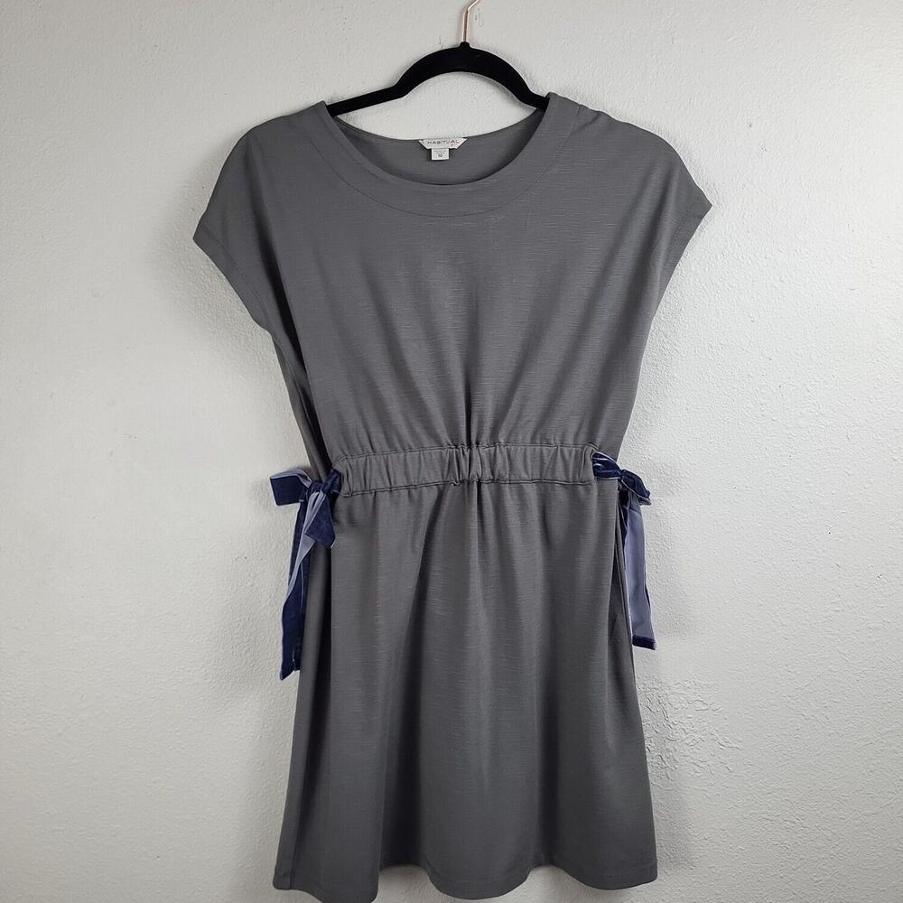 Habitual Girls Gray Round‎ Neck Short Sleeve Elastic Waist A Line Dress Size 10